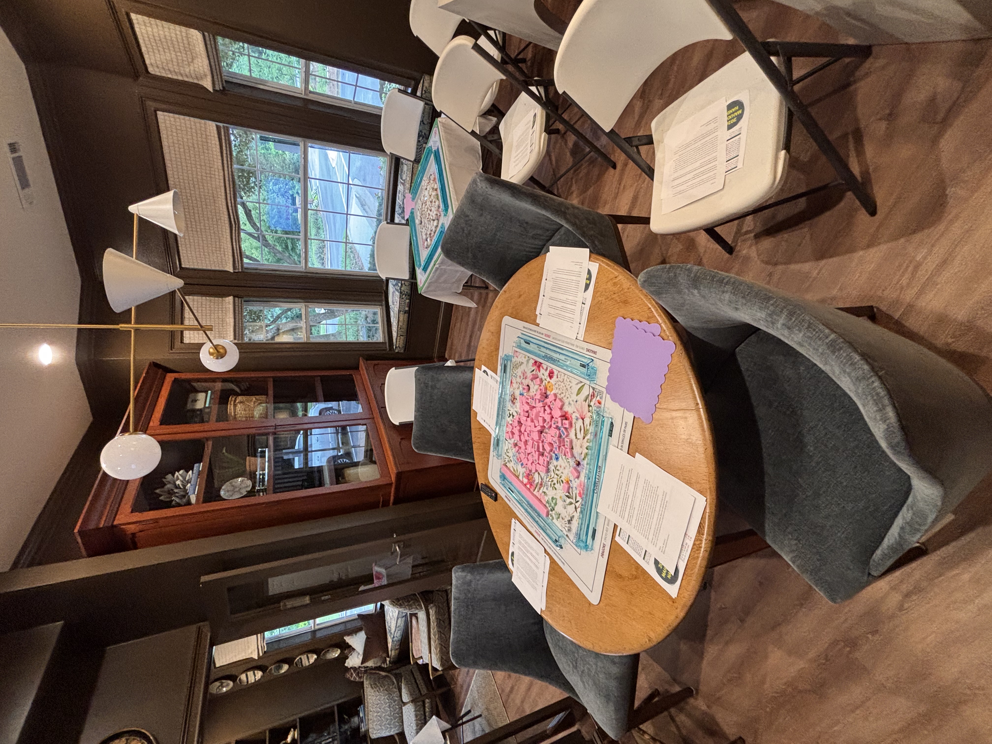 Multiple Mahjong tables prepared for a Palmetto Mahjong Company event